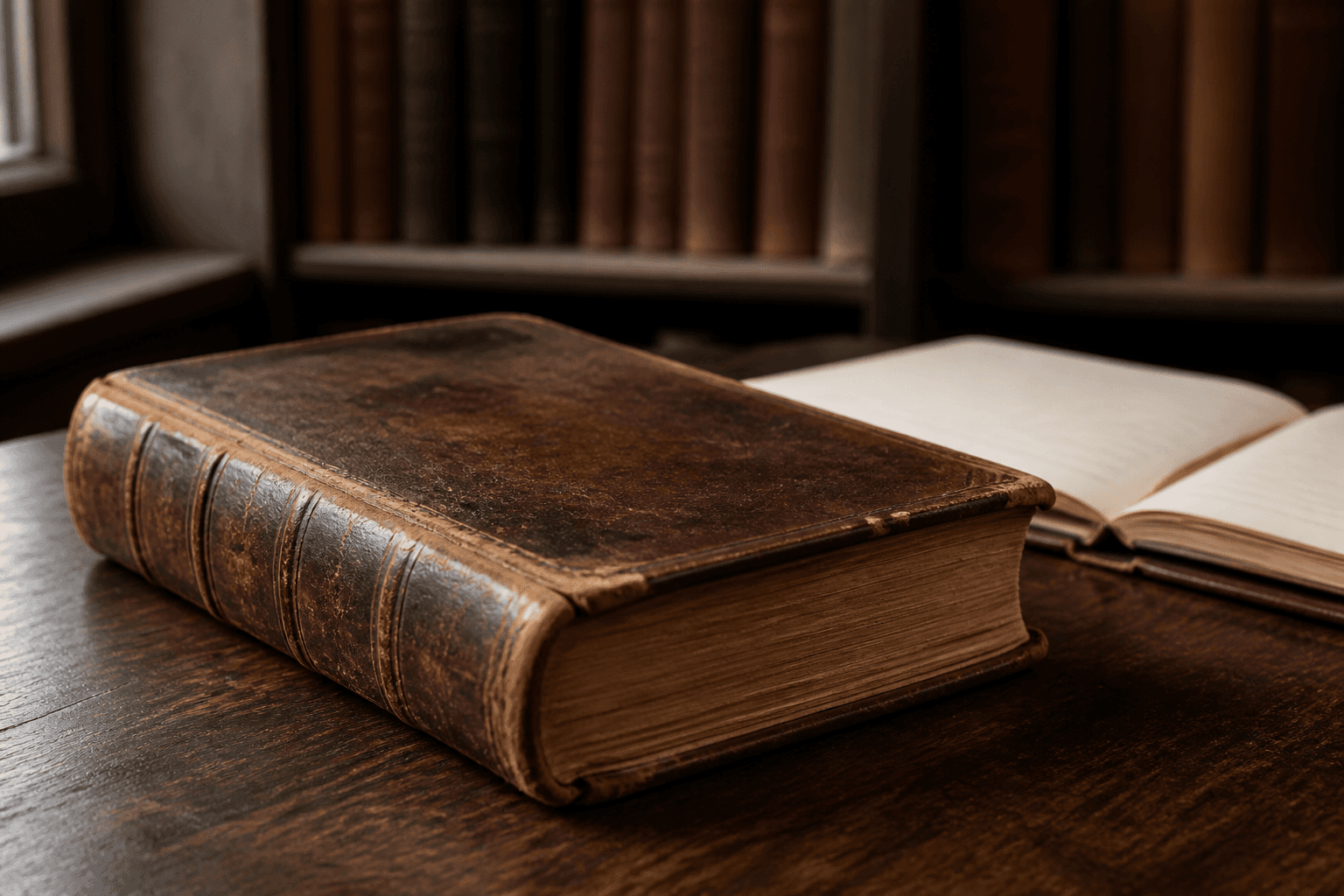 Libro antiguo de sermones en una biblioteca